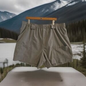 AFTCO Original Fishing Shorts Beige Men's SZ 42 Elastic Waist Inseam 5" Stretch